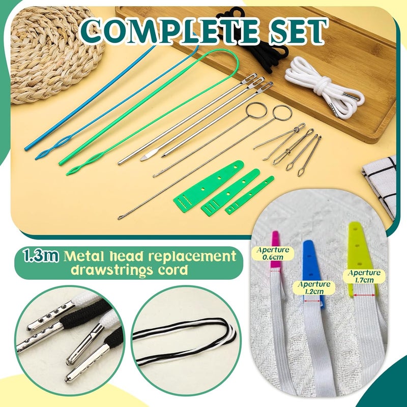 Fedmut Drawstring Threader Tool Set 16PCS with Loop Turner, Bodkin Sewing Tool, Elastic Threader and Hoodie String Drawstring for Jacket, Pants, Sportswear and Hat Threading - Image 5